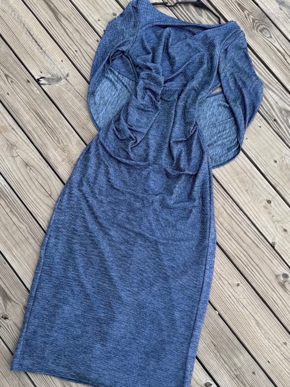 R&M Richards Blue Ruched Draped Dress – Size 14